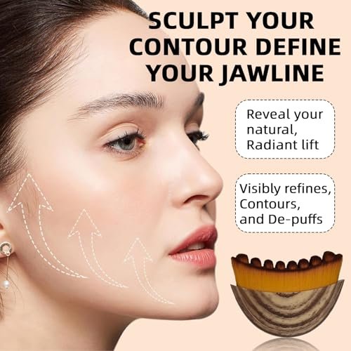 CACRTY Lymphatic Contour Face Brush – Facial Lymphatic Drainage Massager with Ultra-Soft Bristles, Ergonomic Design for Precise Skin Contact, Reduces Puffiness & Relieves Facial Tension Avelisse