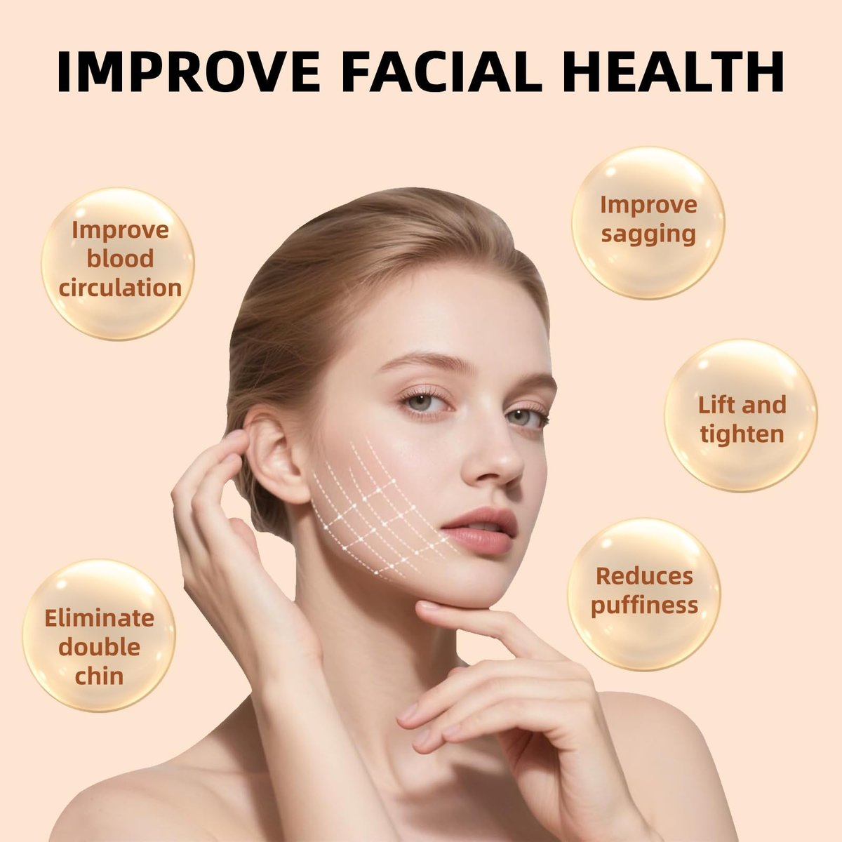CACRTY Lymphatic Contour Face Brush – Facial Lymphatic Drainage Massager with Ultra-Soft Bristles, Ergonomic Design for Precise Skin Contact, Reduces Puffiness & Relieves Facial Tension Avelisse