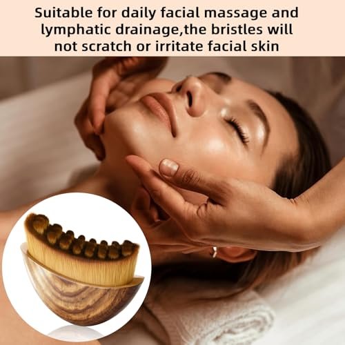 CACRTY Lymphatic Contour Face Brush – Facial Lymphatic Drainage Massager with Ultra-Soft Bristles, Ergonomic Design for Precise Skin Contact, Reduces Puffiness & Relieves Facial Tension Avelisse