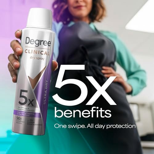 Degree Clinical Strength Antiperspirant Deodorant Ultra Dry Spray, 96-Hour Sweat and Odor Protection, 5x Types of Sweat, 3.8 oz - görsel 6