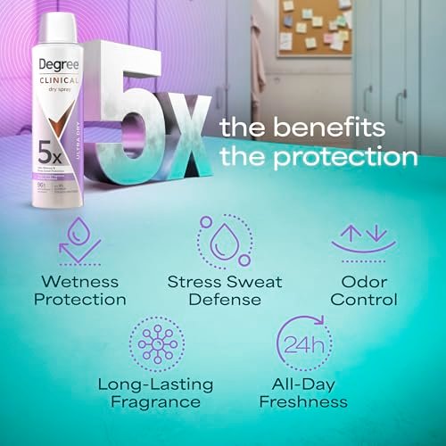 Degree Clinical Strength Antiperspirant Deodorant Ultra Dry Spray, 96-Hour Sweat and Odor Protection, 5x Types of Sweat, 3.8 oz - görsel 8