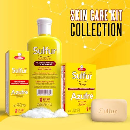Grisi Sulfur Soap for Acne Treatment – 10% Sulfur Deep Cleansing Bar, Reduces Breakouts & Excess Oil, 4.4 oz (6-Pack) Avelisse