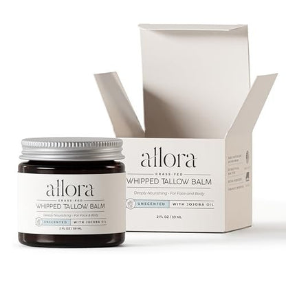 100% Grass Fed Beef Tallow for Skin - Whipped Tallow Balm with Jojoba Oil for Dry & Sensitive Skin, 2oz (Unscented) Avelisse