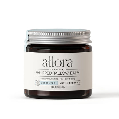 100% Grass Fed Beef Tallow for Skin - Whipped Tallow Balm with Jojoba Oil for Dry & Sensitive Skin, 2oz (Unscented) Avelisse
