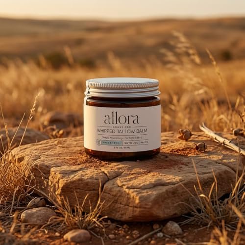 100% Grass Fed Beef Tallow for Skin - Whipped Tallow Balm with Jojoba Oil for Dry & Sensitive Skin, 2oz (Unscented) Avelisse