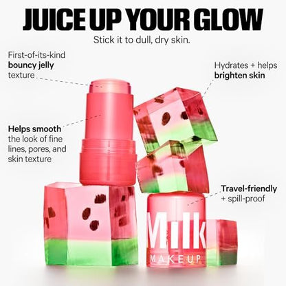 Milk Makeup Calming + Hydrating Jelly Skincare Serum Set – Reduce Puffiness, Redness, Brighten Skin, Minimize Pores & Lines – Cooling Water & Watermelon Jelly, 0.21 oz Each Avelisse