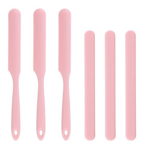 6-Pack Silicone Wax Applicator Spatulas - Non-Stick Reusable Hard Waxing Scrapers for Hair Removal, Epoxy Resin & Salon Use (Pink) - görsel 2