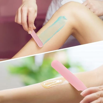 6-Pack Silicone Wax Applicator Spatulas - Non-Stick Reusable Hard Waxing Scrapers for Hair Removal, Epoxy Resin & Salon Use (Pink)