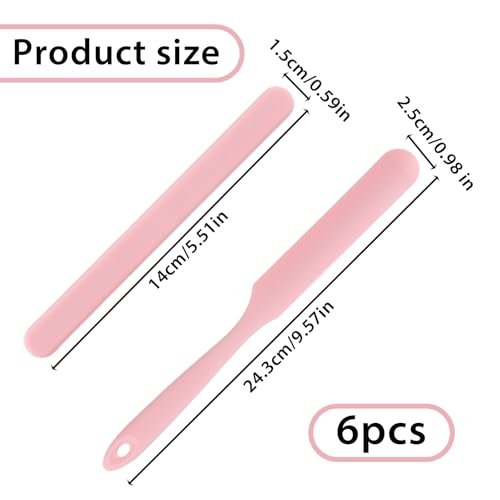 6-Pack Silicone Wax Applicator Spatulas - Non-Stick Reusable Hard Waxing Scrapers for Hair Removal, Epoxy Resin & Salon Use (Pink) - görsel 4