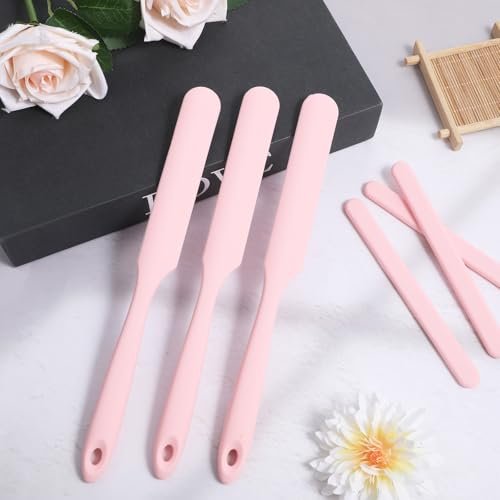 6-Pack Silicone Wax Applicator Spatulas - Non-Stick Reusable Hard Waxing Scrapers for Hair Removal, Epoxy Resin & Salon Use (Pink) - görsel 14