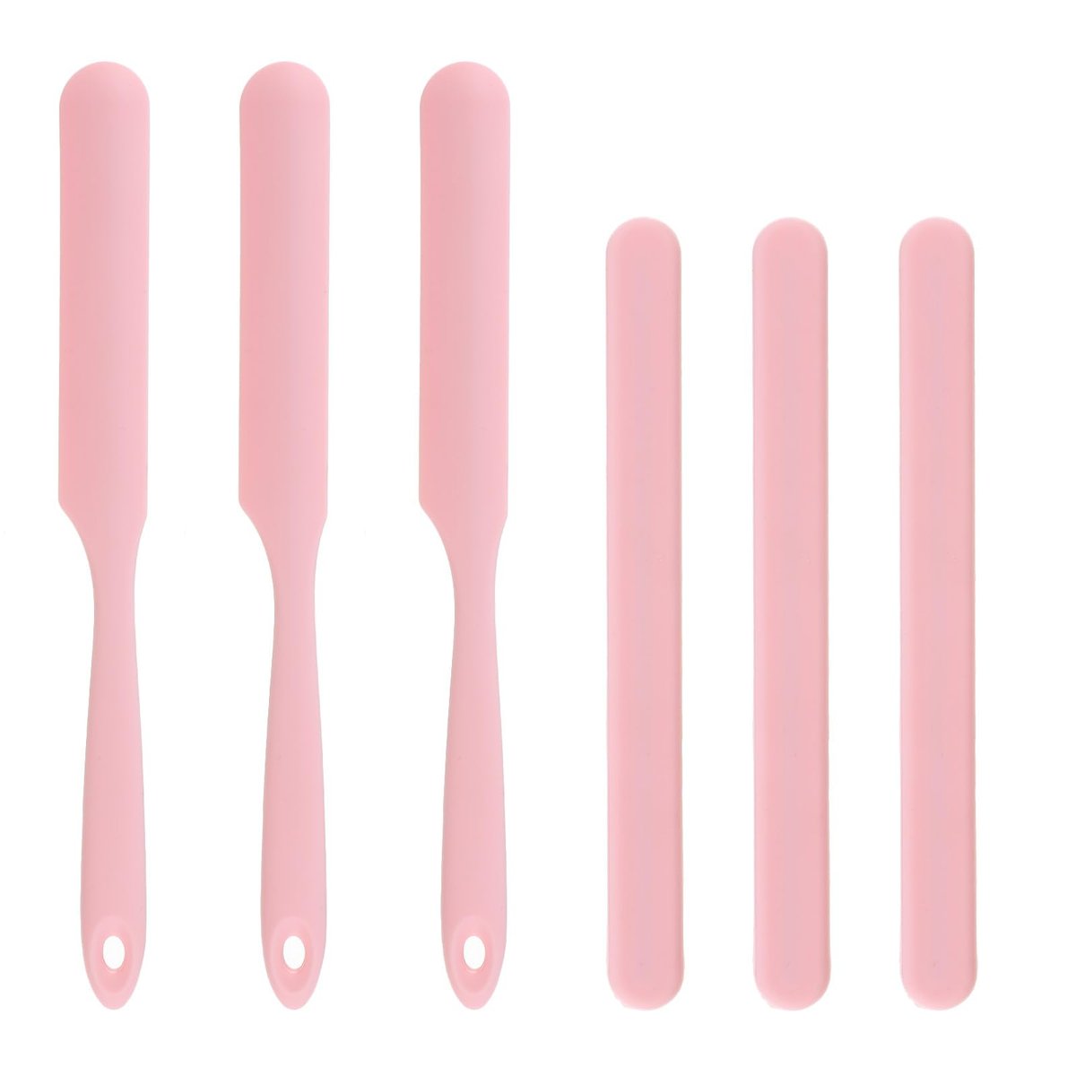 6-Pack Silicone Wax Applicator Spatulas - Non-Stick Reusable Hard Waxing Scrapers for Hair Removal, Epoxy Resin & Salon Use (Pink) - görsel 1