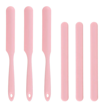 6-Pack Silicone Wax Applicator Spatulas - Non-Stick Reusable Hard Waxing Scrapers for Hair Removal, Epoxy Resin & Salon Use (Pink)