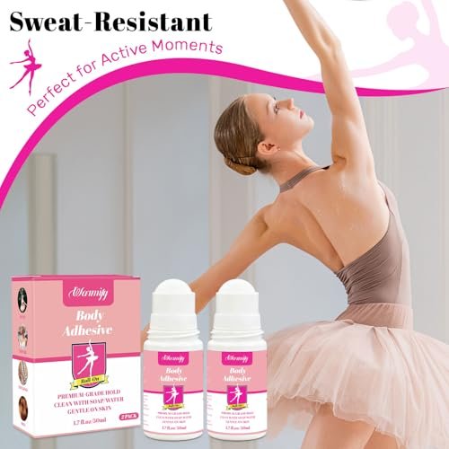 2 Pack Body Glue for Clothes Roll-On – Strong Hold Body Adhesive for Clothing & Skin, Sweat Resistant, Easy Wash-Off Fashion Glue for Socks, Bras, Wigs, Costumes & Leotards, No Residue, Gentle Formula - görsel 8
