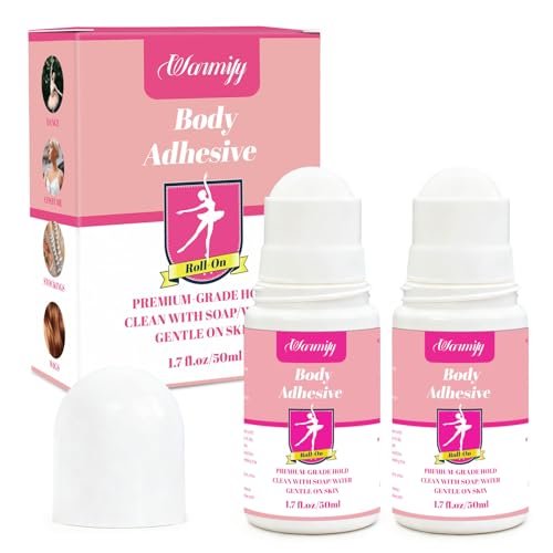 2 Pack Body Glue for Clothes Roll-On – Strong Hold Body Adhesive for Clothing & Skin, Sweat Resistant, Easy Wash-Off Fashion Glue for Socks, Bras, Wigs, Costumes & Leotards, No Residue, Gentle Formula - görsel 2