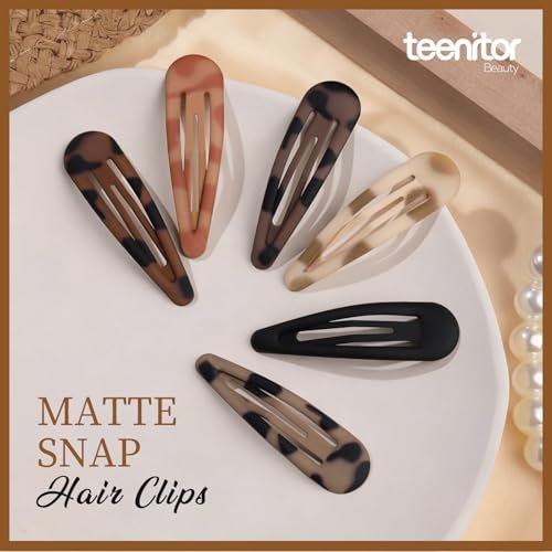 Teenitor Matte Snap Hair Clips - 24 Pack, 2 Inch, 6 Colors, Metal Barrettes for Women & Girls - görsel 14