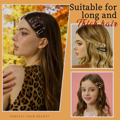 Teenitor Matte Snap Hair Clips - 24 Pack, 2 Inch, 6 Colors, Metal Barrettes for Women & Girls