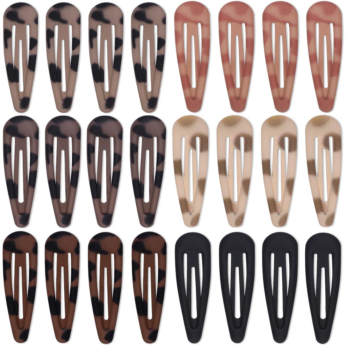 Teenitor Matte Snap Hair Clips - 24 Pack, 2 Inch, 6 Colors, Metal Barrettes for Women & Girls - görsel 1