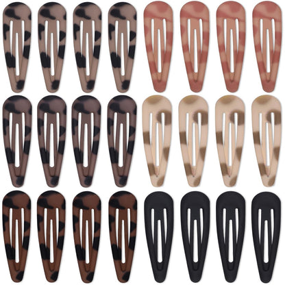 Teenitor Matte Snap Hair Clips - 24 Pack, 2 Inch, 6 Colors, Metal Barrettes for Women & Girls