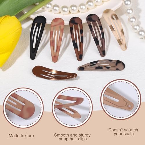 Teenitor Matte Snap Hair Clips - 24 Pack, 2 Inch, 6 Colors, Metal Barrettes for Women & Girls - görsel 8