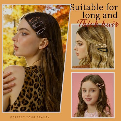 Teenitor Matte Snap Hair Clips - 24 Pack, 2 Inch, 6 Colors, Metal Barrettes for Women & Girls