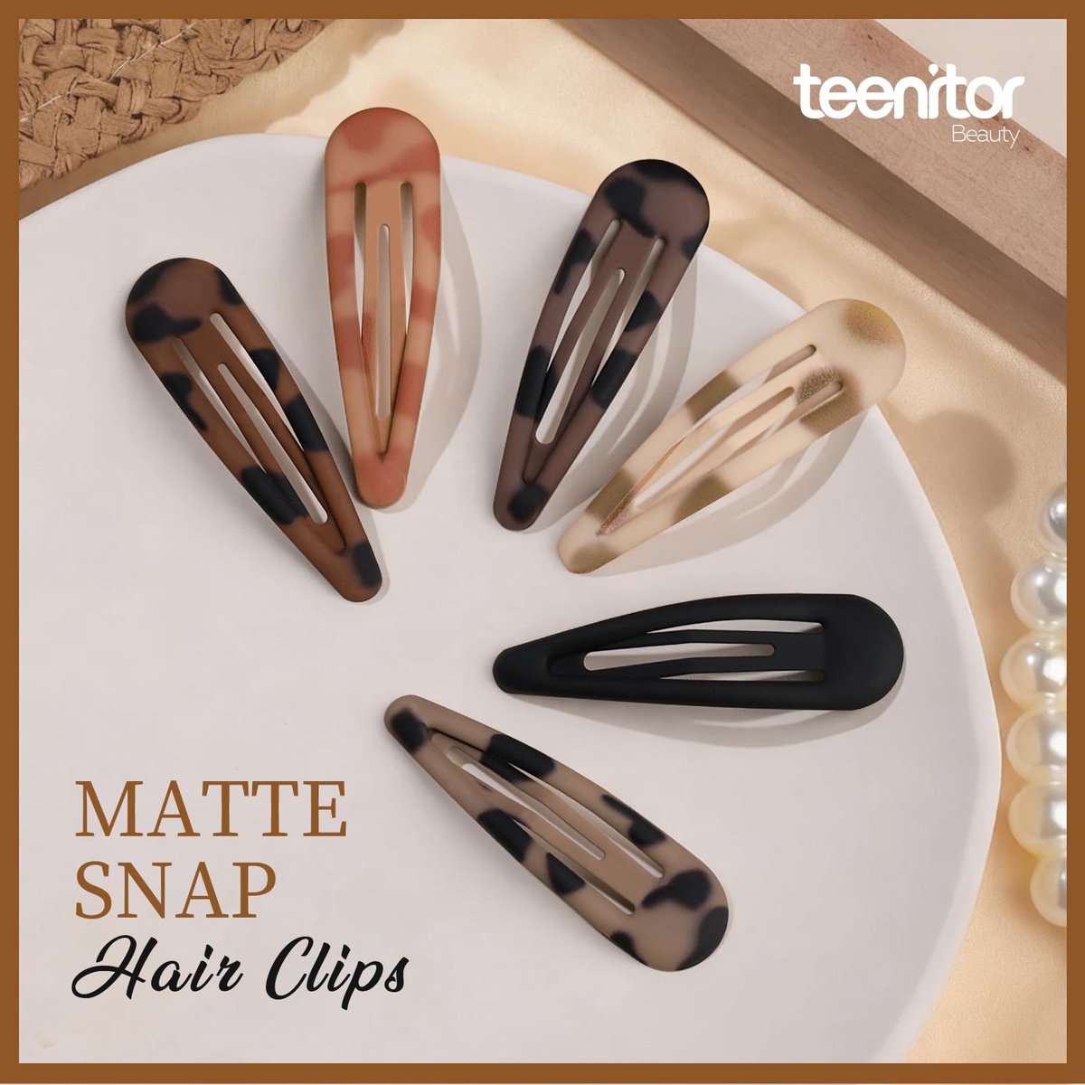 Teenitor Matte Snap Hair Clips - 24 Pack, 2 Inch, 6 Colors, Metal Barrettes for Women & Girls - görsel 13