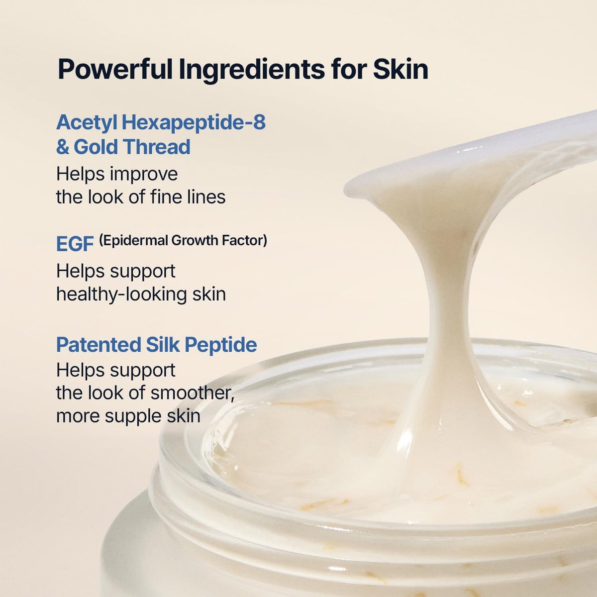 SUNGBOON EDITOR Silk Peptide EGF Cream - Face Moisturizer with Copper Peptides, Volufiline & Patented Peptide Complex for Fine Lines, Dry Skin, Firmness & Hydration - Korean Skincare 1.69 fl oz Avelisse