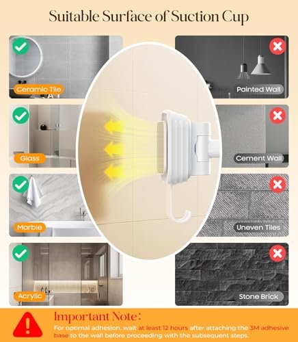 Gospire No Drilling Wall Mounted Lighted Makeup Mirror with Magnification 10X, 7 Inch Rechargeable Magnifying Vanity Mirror with Hooks, LED Display & 3 Light Modes for Bathroom - White Avelisse