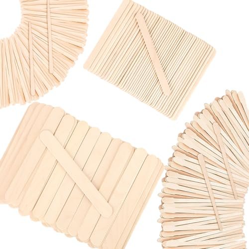 SNWbamood 500 Pcs Assorted Wooden Waxing Sticks for Hair Removal – 4 Sizes, Natural Wood Applicators for Body, Legs, Face Avelisse