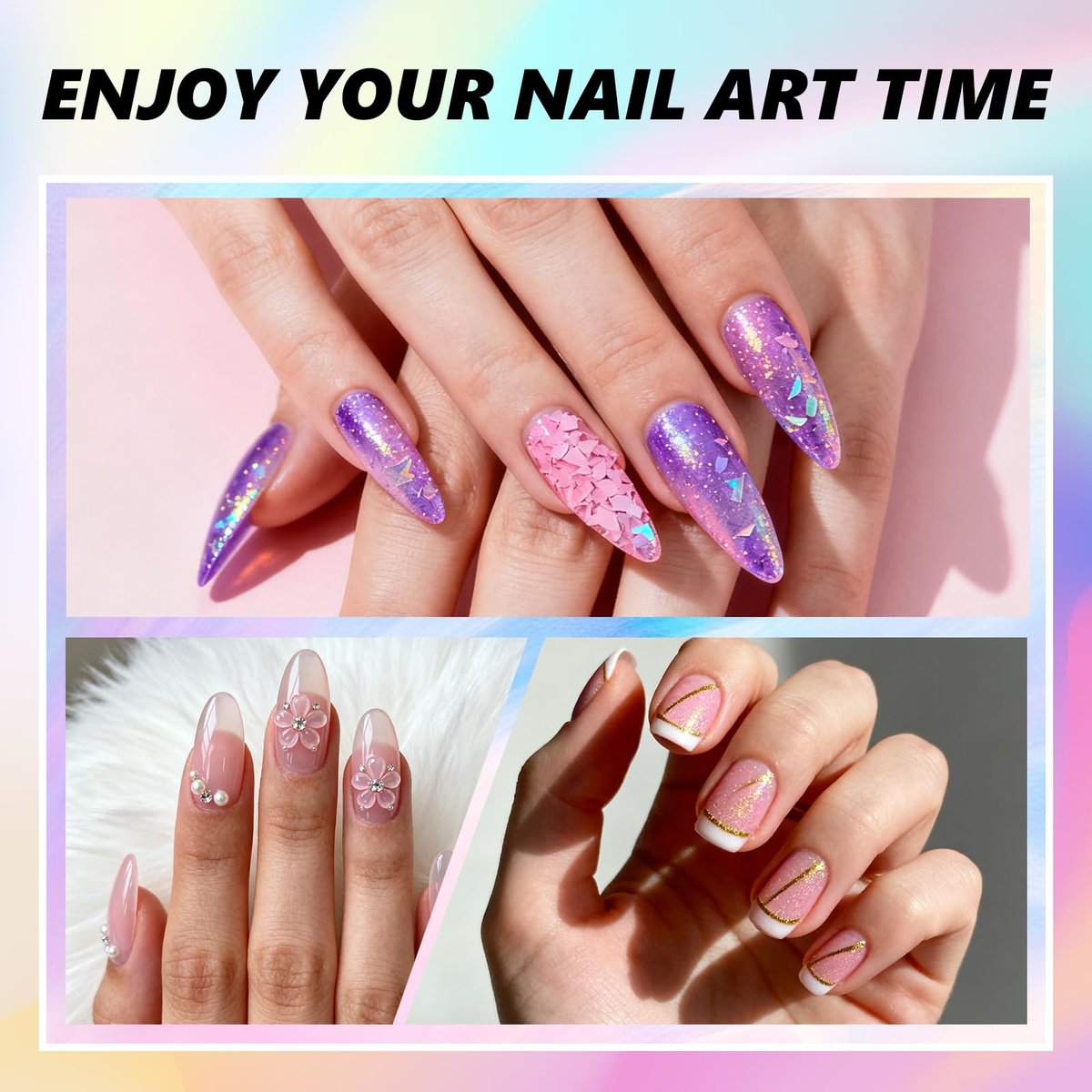 YCHULIFOX Acrylic Art Nail Kit with 6-Size Brushes (4/6/8/10/12/14) for Dip Powder & Gel Nail Art, Easily Reinforce Nail Extensions for DIY Home Salon & Professional Use Avelisse