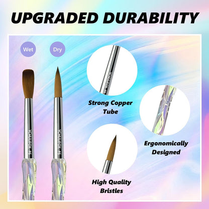 YCHULIFOX Acrylic Art Nail Kit with 6-Size Brushes (4/6/8/10/12/14) for Dip Powder & Gel Nail Art, Easily Reinforce Nail Extensions for DIY Home Salon & Professional Use Avelisse