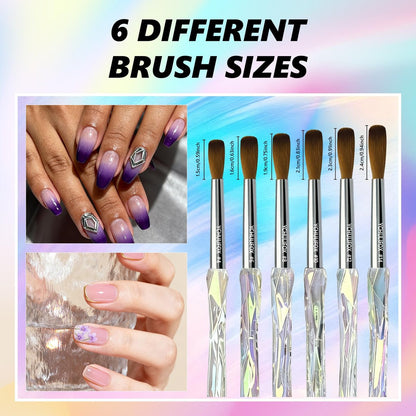 YCHULIFOX Acrylic Art Nail Kit with 6-Size Brushes (4/6/8/10/12/14) for Dip Powder & Gel Nail Art, Easily Reinforce Nail Extensions for DIY Home Salon & Professional Use Avelisse