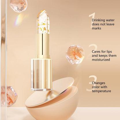 Clear Gold Crystal Color Changing Lipstick - 2 Pack Transferproof Long Lasting Moisturizing Lip Gloss with Deep Nourishment Avelisse