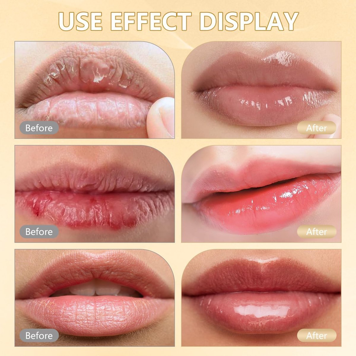 Clear Gold Crystal Color Changing Lipstick - 2 Pack Transferproof Long Lasting Moisturizing Lip Gloss with Deep Nourishment Avelisse