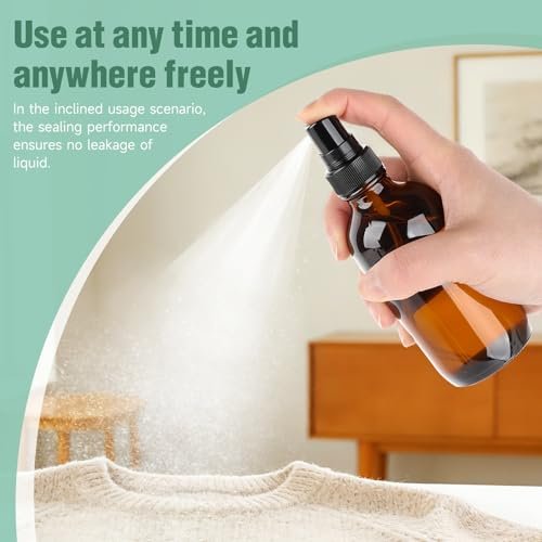 Vitreaux 4oz Amber Glass Spray Bottles - Fine Mist Sprayer Set of 4 - Refillable Small Spray Bottles for Oil, Perfume, Body Sprays & Travel - görsel 10