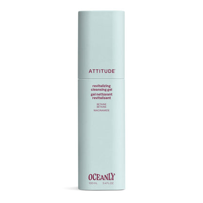 ATTITUDE Revitalizing Cleansing Gel – Gentle Face Wash with Betaine & Niacinamide for Radiant, Healthy-Looking Skin, EWG Verified, Vegan, Unscented, 3.4 Fl Oz Avelisse