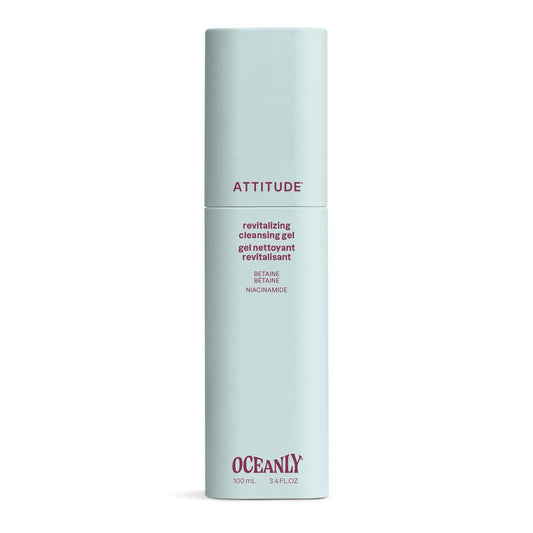 ATTITUDE Revitalizing Cleansing Gel – Gentle Face Wash with Betaine & Niacinamide for Radiant, Healthy-Looking Skin, EWG Verified, Vegan, Unscented, 3.4 Fl Oz Avelisse