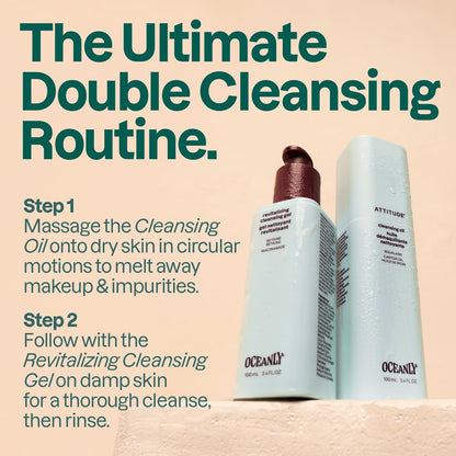 ATTITUDE Revitalizing Cleansing Gel – Gentle Face Wash with Betaine & Niacinamide for Radiant, Healthy-Looking Skin, EWG Verified, Vegan, Unscented, 3.4 Fl Oz Avelisse