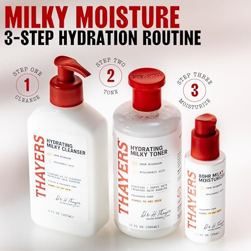 THAYERS 80HR Face Moisturizer with Hyaluronic Acid and Snow Mushroom, Lightweight Fragrance Free Face Cream for Normal to Dry Skin, 2.5 Oz - görsel 16