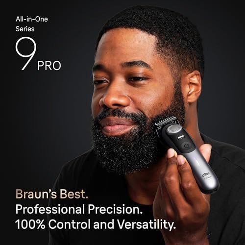 Braun Series 9 PRO All-in-One Beard & Body Grooming Kit for Men, Cordless Trimmer, Hair Clippers & Shaver for Face, Hair & Body with Gillette Labs Razor, AIO 9570 Avelisse