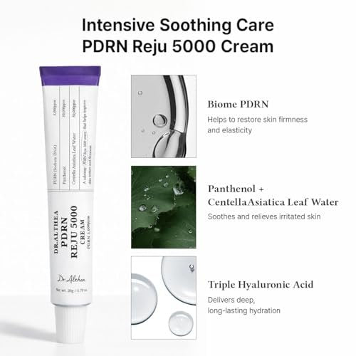 Dr.Althea PDRN Reju 5000 Cream - Biome PDRN Moisturizer for Sensitive, Irritated Skin | Soothing Face Cream with Panthenol & Centella | Vegan Korean Skincare, 0.7 Fl Oz Avelisse