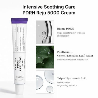 Dr.Althea PDRN Reju 5000 Cream - Biome PDRN Moisturizer for Sensitive, Irritated Skin | Soothing Face Cream with Panthenol & Centella | Vegan Korean Skincare, 0.7 Fl Oz Avelisse