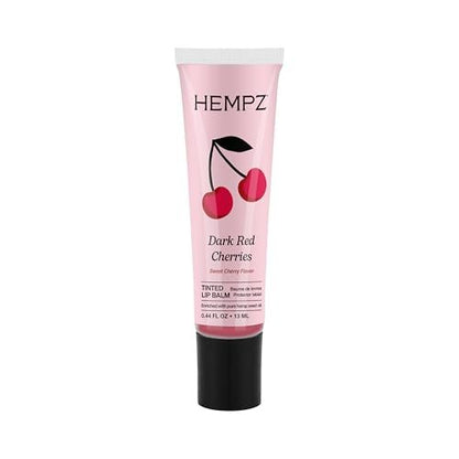 Hempz Cherry Tinted Lip Balm – Hydrating Gloss for Dry Lips, Dark Red Cherries, 0.44 fl oz