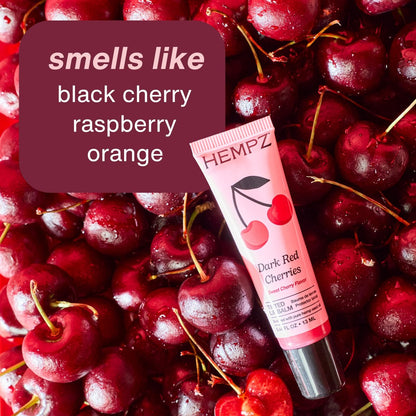 Hempz Cherry Tinted Lip Balm – Hydrating Gloss for Dry Lips, Dark Red Cherries, 0.44 fl oz
