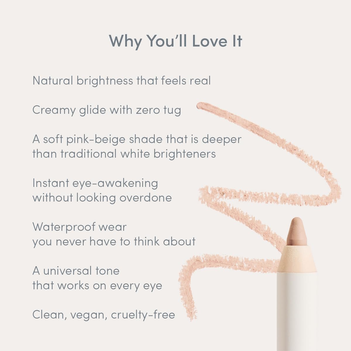 Ravie Beauty Soft Definition Longwear Waterline Pencil DUNE – Nude Waterline Eye Brightener, Waterproof Inner Rim Eyeliner, White Eyeliner Alternative, Vegan Avelisse