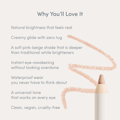 Ravie Beauty Soft Definition Longwear Waterline Pencil DUNE – Nude Waterline Eye Brightener, Waterproof Inner Rim Eyeliner, White Eyeliner Alternative, Vegan Avelisse