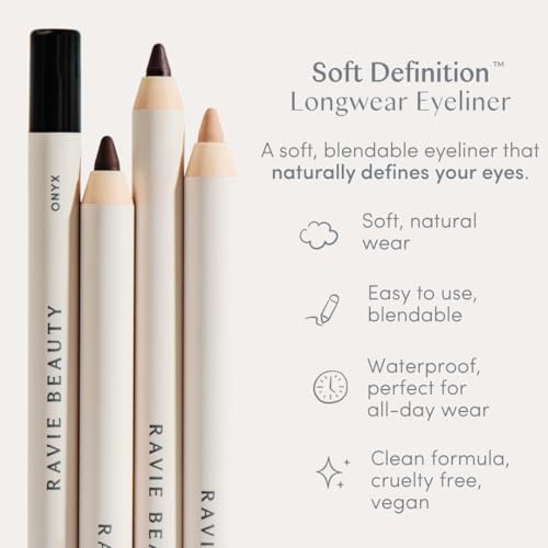 Ravie Beauty Soft Definition Longwear Waterline Pencil DUNE – Nude Waterline Eye Brightener, Waterproof Inner Rim Eyeliner, White Eyeliner Alternative, Vegan Avelisse