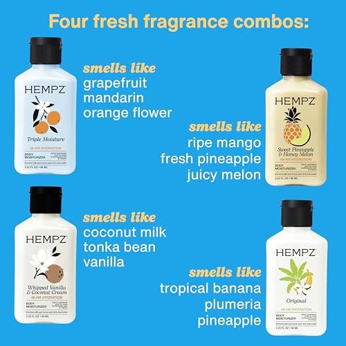 Hempz Mini Moisturizer Kit: Everyday Hydrating Lotion 4-Pack Travel Hand Cream Set (2.25 oz Each) - görsel 4