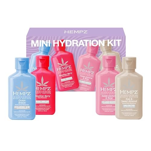 Hempz Mini Moisturizer Set – Hydrating Lotion Kit with Beauty Actives (4 x 2.25 oz) Avelisse