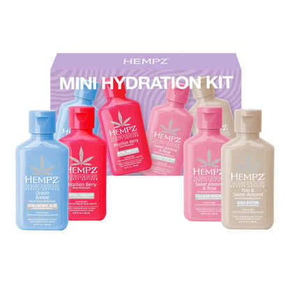 Hempz Mini Moisturizer Set – Hydrating Lotion Kit with Beauty Actives (4 x 2.25 oz) Avelisse
