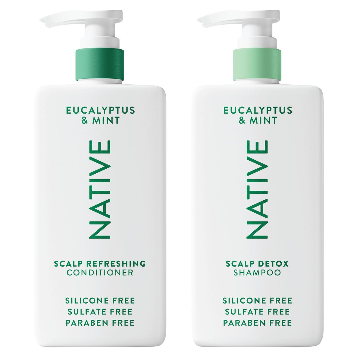 Native Scalp Detox Shampoo and Conditioner Set – Eucalyptus & Mint, Sulfate-Free, Color-Safe – 2-Pack (8.25 Fl Oz Each) Avelisse